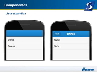 Componentes
Lista expandida
 
