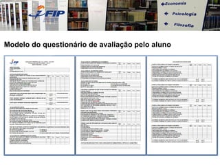 Modelo do questionário de avaliação pelo aluno 