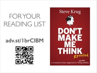 FOR YOUR
READING LIST
adv.st/1brClBM

 