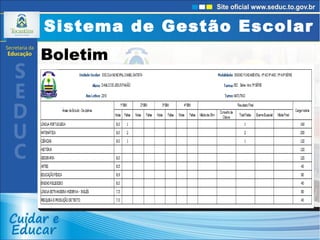 Sistema de Gestão Escolar Boletim 