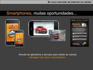 Através de aplicativos e serviços para celular as marcas  interagem com seus consumidores... Smartphones , muitas oportunidades... #o novo mercado da internet no celular 