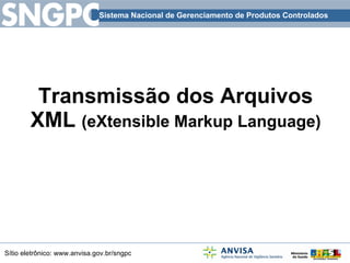 Transmissão dos Arquivos XML  (eXtensible Markup Language) 