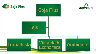 Soja Plus
Trabalhista Viabilidade
Econômica
Ambiental
Leis
 