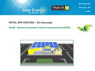 FONTE DE ENERGIA SOLAR
O Sol, nossa fonte de energia livre
Como Funciona:
A energia gerada pelo sol é consumida imediatamente. O
excedente de energia é injetado na rede da concessionária,
gerando créditos que poderão ser usados quando necessário.
Quando há queda de energia da concessionária, o sistema solar
desliga por proteção e norma técnica. Este sistema não atua como
backup de energia, sua finalidade é reduzir o consumo.
PAINEL SOLAR
INVERSOR ON GRID
MEDIDOR DE ENERGIA
1
2
3
 