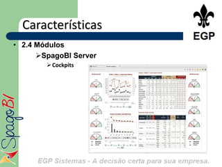 Características
• 2.4 Módulos
      SpagoBI Server
         Cockpits
 