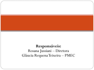 PROJETO NÃO CAIA NA REDE 
Responsáveis: 
Rosana Jussiani – Diretora 
Gláucia Requena Teixeira – PMEC 
 