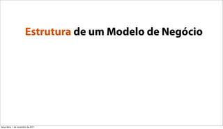 Estrutura de um Modelo de Negócio




terça-feira, 1 de novembro de 2011
 