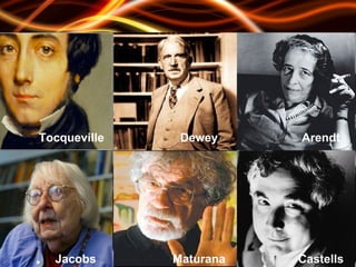Tocqueville Dewey Arendt Jacobs Maturana Castells 