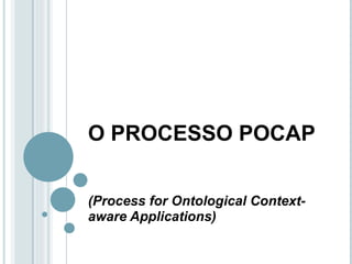 O PROCESSO POCAP (Process for Ontological Context-aware Applications) 