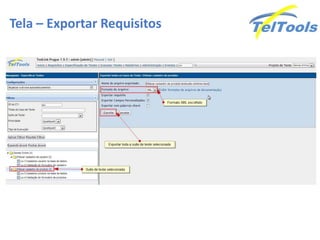 Tela – Exportar Requisitos
 