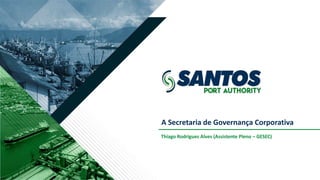 A Secretaria de Governança Corporativa
Thiago Rodrigues Alves (Assistente Pleno – GESEC)
 