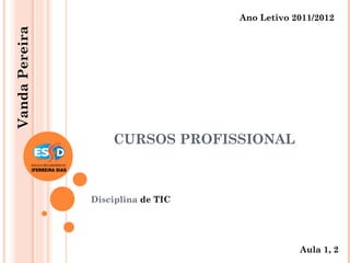 CURSOS PROFISSIONAL
Disciplina de TIC
VandaPereira
Ano Letivo 2011/2012
Aula 1, 2
 