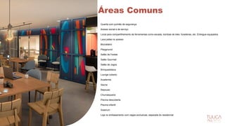 Áreas Comuns
Guarita com pulmão de segurança
Acesso social e de serviço
Local para compartilhamento de ferramentas como escada, bombas de bike, furadeiras, etc. Entregue equipados
Lava patas no acesso
Bicicletário
Playground
Salão de Festas
Salão Gourmet
Salão de Jogos
Brinquedoteca
Lounge coberto
Academia
Sauna
Repouso
Churrasqueira
Piscina descoberta
Piscina infantil
Solarium
Loja no embasamento com vagas exclusivas, separada do residencial
 