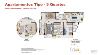 Apartamentos Tipo - 3 Quartos
Planta humanizada - Colunas 05 e 06
 