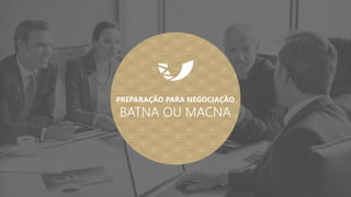 PREPARAÇÃO PARA NEGOCIAÇÃO
BATNA OU MACNA
 