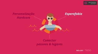 Personalização
Hardcore
Conectar
pessoas & lugares
Esperofobia
User Centricity
GRAZI GRANZOTO
 