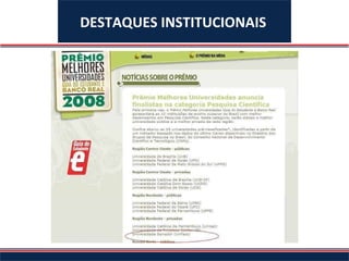 DESTAQUES INSTITUCIONAIS 