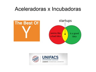 Aceleradoras x Incubadoras
 