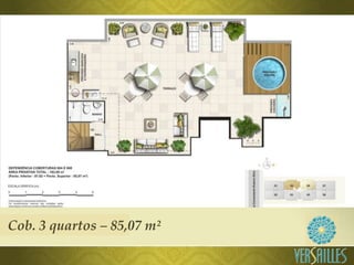 Cob. 3 quartos – 85,07 m²
 