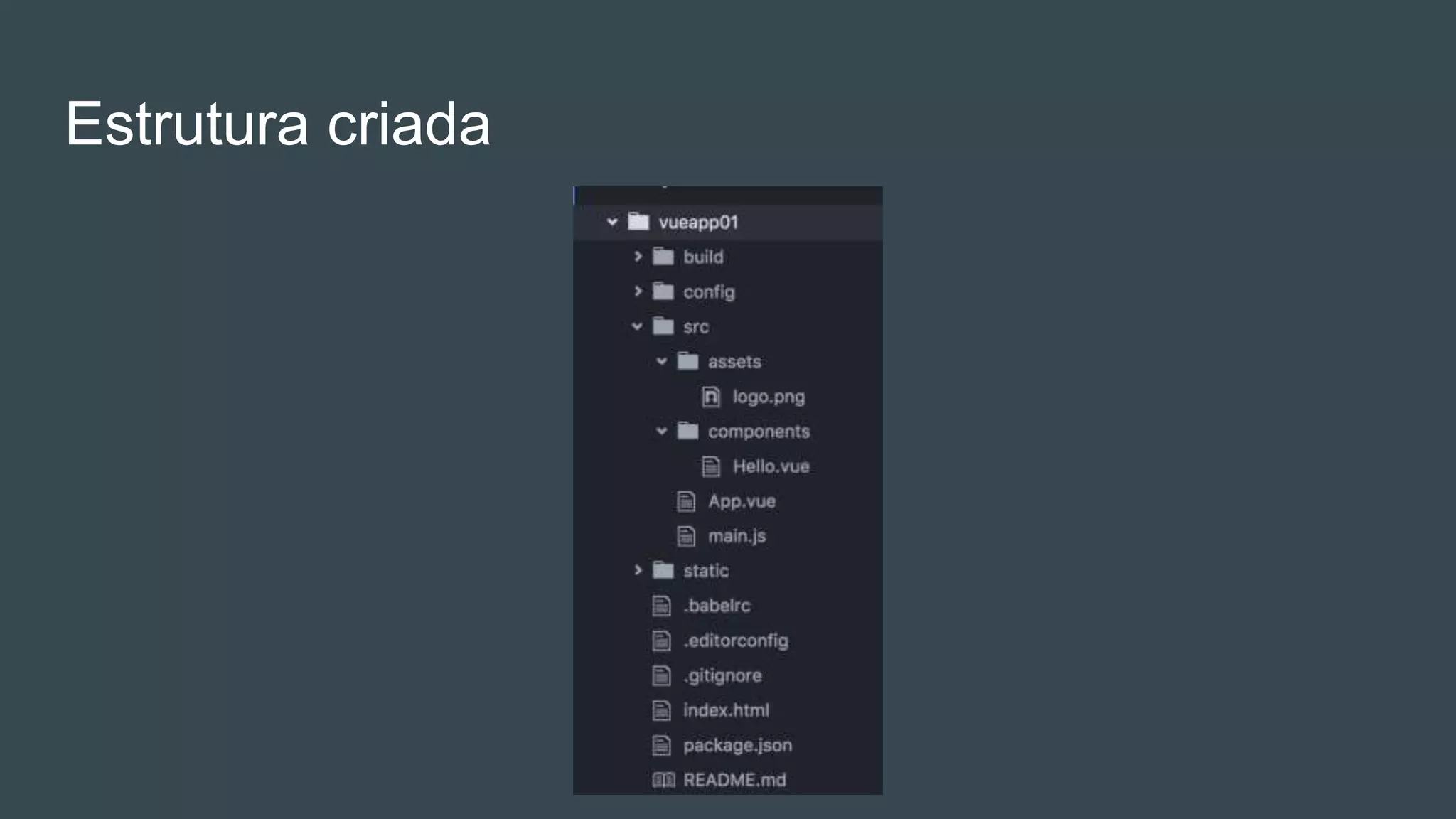Estrutura criada
 