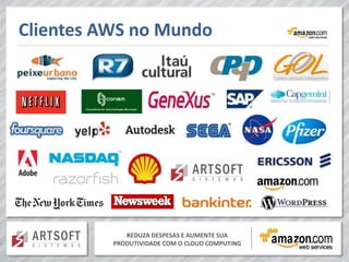 Clientes AWS no Mundo




             REDUZA DESPESAS E AUMENTE SUA
          PRODUTIVIDADE COM O CLOUD COMPUTING
 
