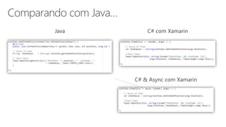 C# com XamarinJava
C# & Async com Xamarin
 