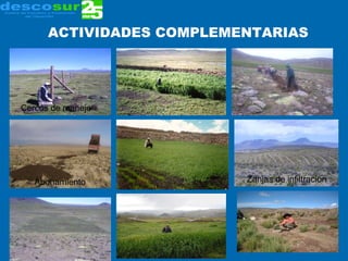 ACTIVIDADES COMPLEMENTARIAS   Cercos de manejo  Zanjas de infiltración Abonamiento 