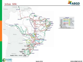 www.abgd.com.brAgosto/2016
linhas SIN:
Fonte: ANEEL / INGEO
 