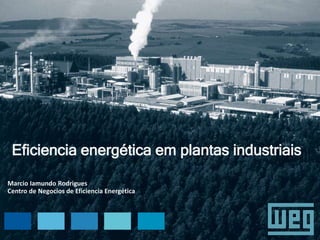 Eficiência energética em plantas industriais
Eficiencia energética em plantas industriais
Marcio Iamundo Rodrigues
Centro de Negocios de Eficiencia Energética
 