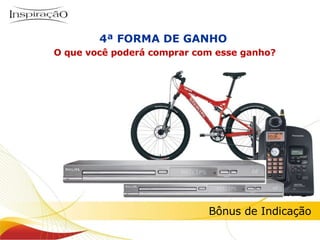 4ª FORMA DE GANHO Bônus de Indicação O que você poderá comprar com esse ganho?  