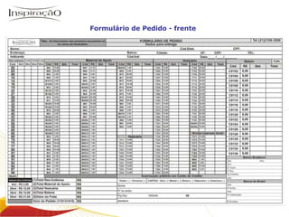 Formulário de Pedido - frente Inspiração Perfumes 