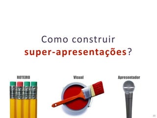 20
Como construir
super-apresentações?
ROTEIRO Visual Apresentador
 