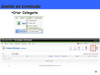 Gestão do Conteúdo Criar Categoria 