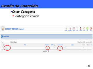 Gestão do Conteúdo Criar Categoria Categoria criada 