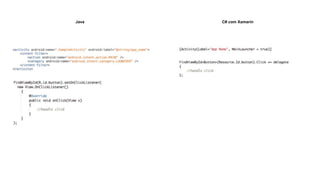 Java C# com Xamarin
 