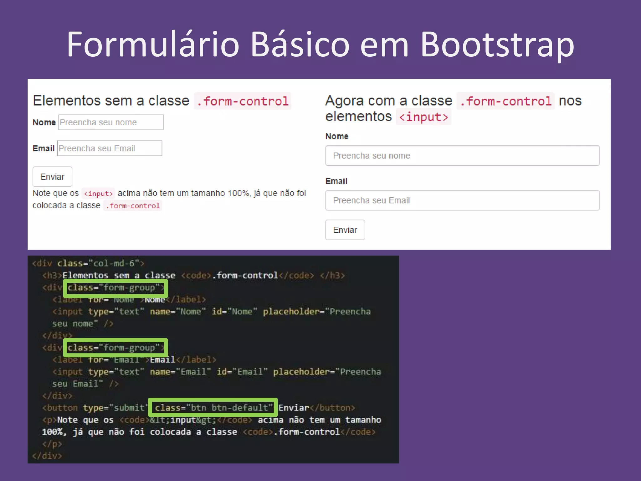 Formulário Básico em Bootstrap 
 