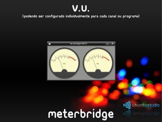 v.u.
(podendo ser configurado individualmente para cada canal ou programa)




               meterbridge
 