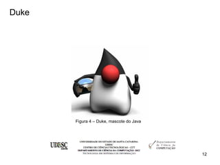 Duke




       Figura 4 – Duke, mascote do Java




                                          12
 