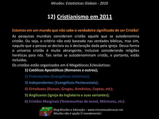 Missões: Estatísticas Globais - 2010Adeptos das Religiões Tradicionais ChinesasBlog Missões e Adoração – www.missoeseadoracao.netTodo crente um Missionário! Todo crente um adorador! 