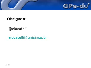 jun-11Considerações finaisA “geração digital” está imersa nas redes sociais descobrindo novas formas de aprender, por meio do uso de diferentes linguagens. Com isso, a escola tem o desafio de compreender este mundo que eles transitam a fim de aproximar-se deles. Assim é também objetivo dessa dissertação buscar elementos para compreender se a capacitação docente em ECODI pode contribuir para que o professor melhor se aproxime de seus alunos “nativos digitais” e como isso é evidenciado.Quem está aprendendo a utilizar as tecnologias é a escola.
