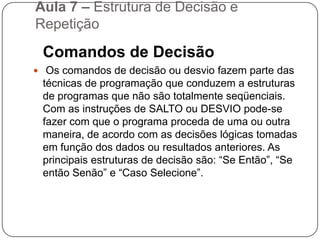 Aula 6 – EXERCÍCIOS