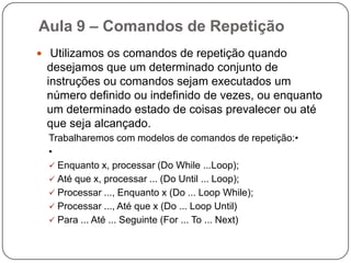 Aula 8 – Exercício1) João Papo-de-Pescador, homem de bem, comprou um microcomputador para controlar o  rendimento diário de seu trabalho. Toda vez que ele traz um peso de peixes maior que o   estabelecido pelo regulamento de pesca do estado de São Paulo (50 quilos) deve pagar   um multa de R$ 4,00 por quilo excedente. João precisa que você faça um diagrama de   blocos que leia a variável P (peso de peixes) e verifique se há excesso. Se houver, gravar na variável E (Excesso) e na variável M o valor da multa que João deverá pagar. Caso contrário mostrar tais variáveis com o conteúdo ZERO.2) Elabore um diagrama de bloco que leia as variáveis C e N, respectivamente código e número de horas trabalhadas de um operário. E calcule o salário sabendo-se que ele ganha R$ 10,00 por hora. Quando o número de horas exceder a 50 calcule o excesso de pagamento armazenando-o na variável E, caso contrário zerar tal variável. A hora excedente de trabalho vale R$ 20,00. No final do processamento imprimir o salário total e o   salário excedente.