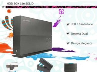 HDD BOX 350 SOLIDUSB 3.0 interfaceSistema DualDesign eleganteFácil instalação 10 vezes maisPlug & Play