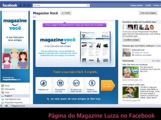 Página do Magazine Luiza no Facebook