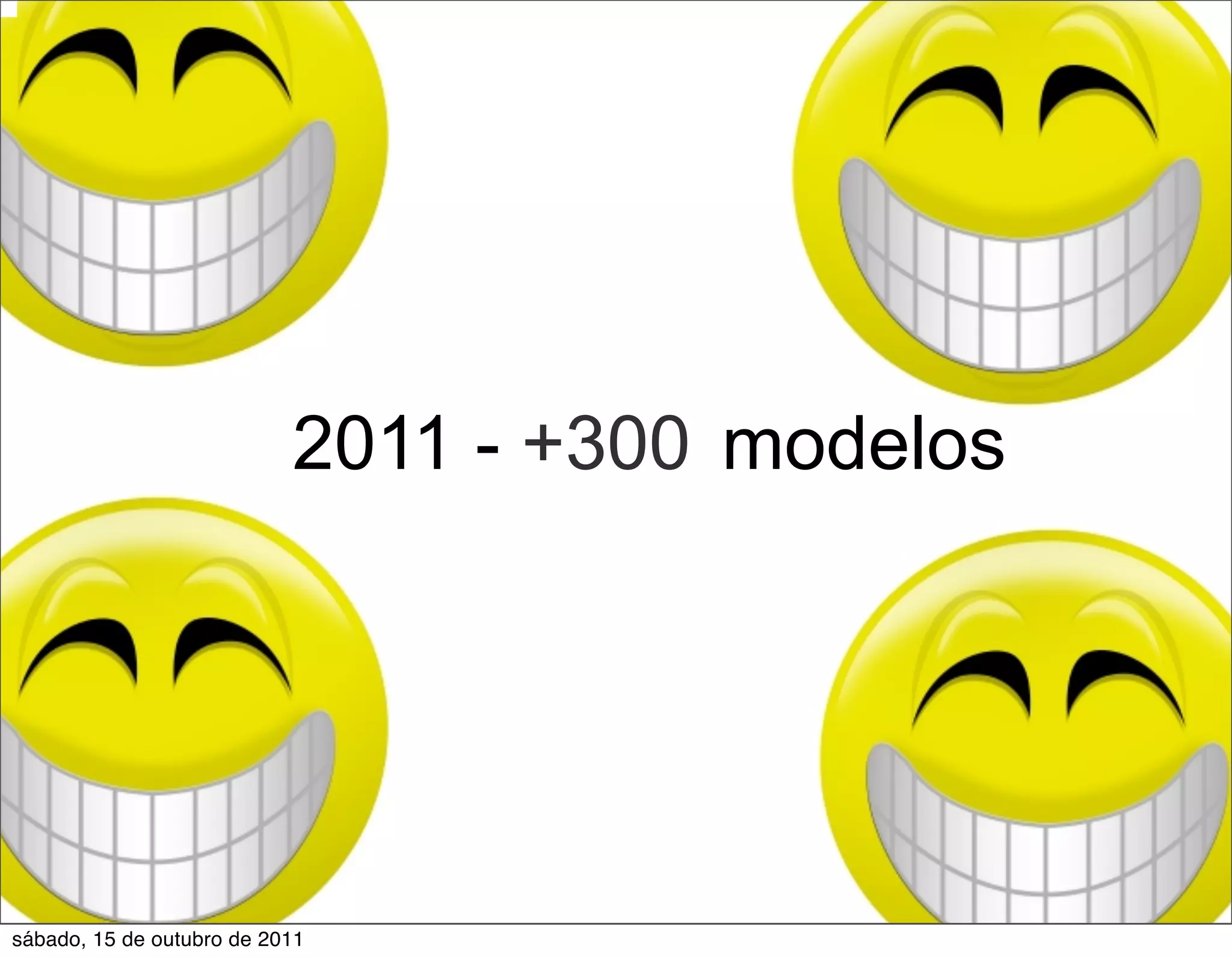 2011 - +300 modelos




sábado, 15 de outubro de 2011
 