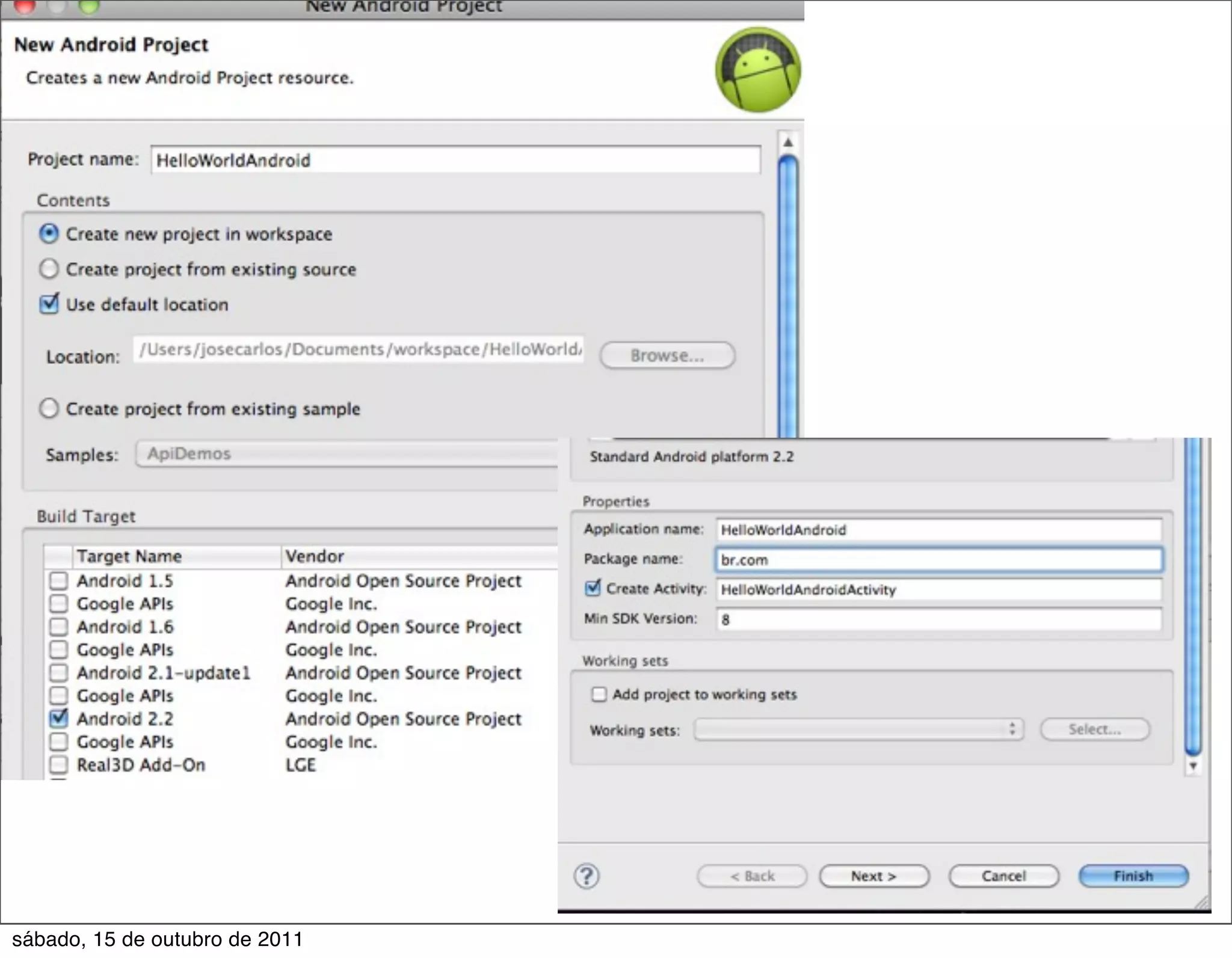 sábado, 15 de outubro de 2011
 