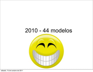 2010 - 44 modelos




sábado, 15 de outubro de 2011
 