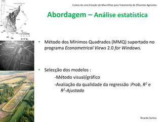 Custos de uma Estação de Macrófitas para Tratamento de Efluentes AgrícolasConstructed Wetlands (CW)Capacidade de remoção da carga poluidora da água 