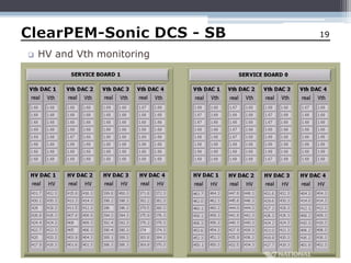  To calibrate the ClearPEM-Sonic Service Boards.ClearPEM DCS8Main function: