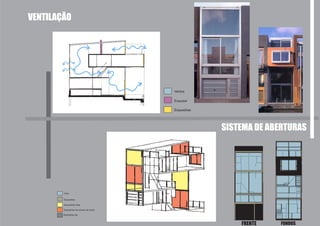 VENTILAÇÃO




                                         Ventos

                                         Exaustor

                                         Esquadrias




                                                      SISTEMA DE ABERTURAS




        Vidro

        Esquadrias

        Esquadrias fixas

        Esquadrias de móveis de correr

        Elementos de



                                                          FRENTE   FUNDOS
 